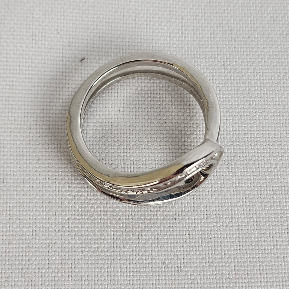 Silver Rhinestone Ring Size 8 - Picture 6 of 8